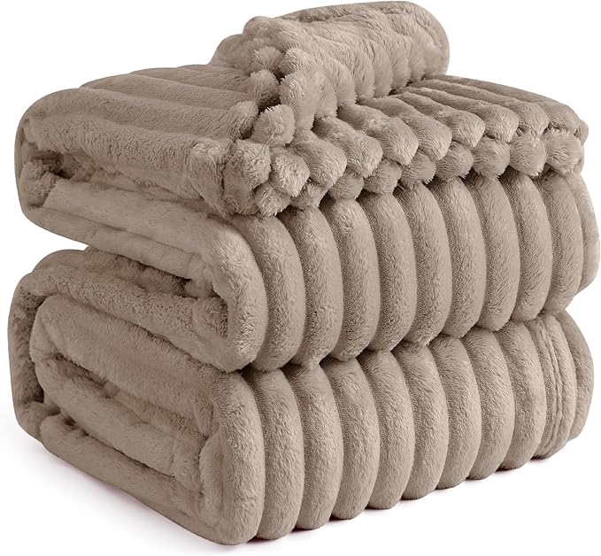 Bedsure Mocha Meringue California King Size Blanket for Couch - GentleSoft Cozy Soft Blankets for Women, Cute Small Fleece Throws for Girls, Birthday Gifts for Women, 102x96 Inches