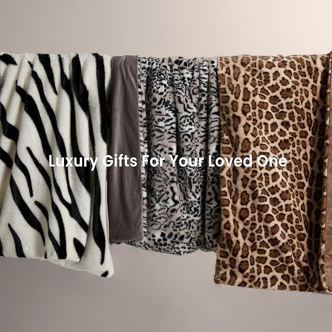 Luxury Faux Fur Heated Blanket Electric Throw - Tiger Print Ultra Soft Thick Warm Heated Blanket, 6 Heating Levels & 12 Hours Auto-Off, ETL Certified, Washable, Luxurious Gifts, 50''x60''