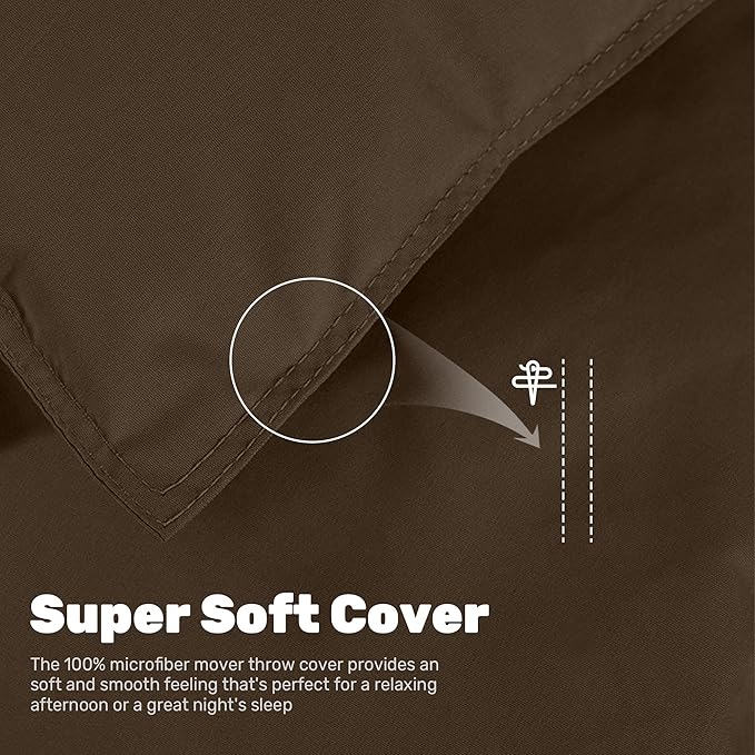 Soft Lightweight Down Blanket for Bed Sofa Couch Indoor and Outdoor Use, Warm and Fluffy Throw Blanket, Brown, Queen Size (90"X88")