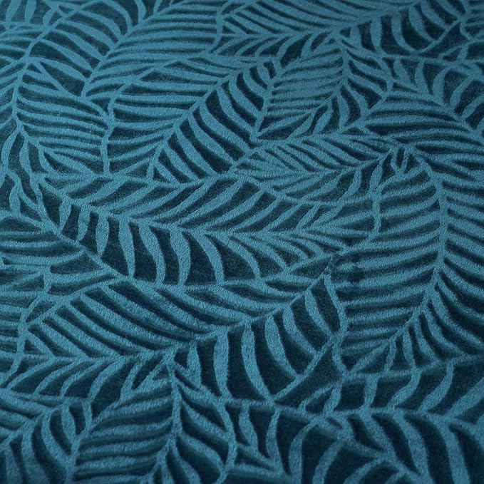 SOCHOW Super Soft Flannel Fleece Bed Blanket, Lightweight Cozy Warm Leaves Textured Plush Blanket as Bedspread Coverlet Bed Cover for All Seasons, 90 x 90 Inches, Blue Coral