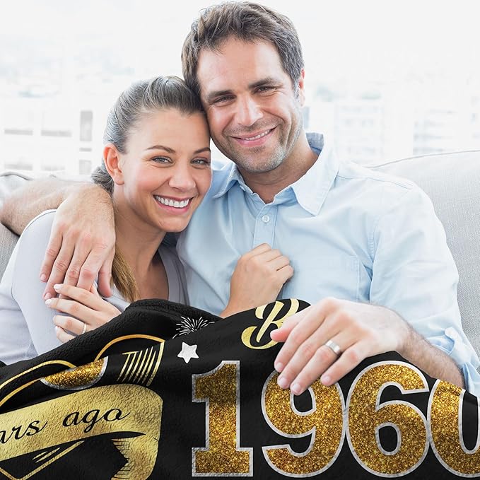 65th Birthday Gifts for Women Men, Birthday Gifts for 65 Year Old Woman Man, 65 Year Old Birthday Gifts for Women Men, 1960 Birthday Gifts for Women, 65th Birthday Gift Ideas Throw Blanket 60x50 Inch