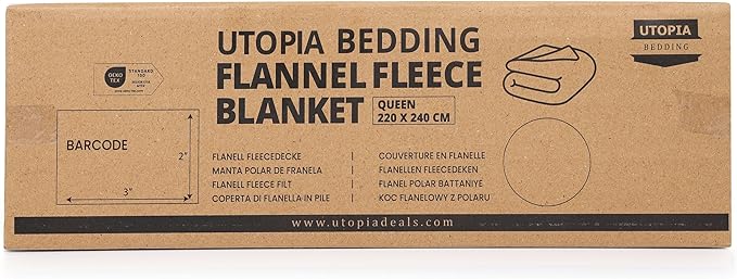 Utopia Bedding Fleece Blanket Queen Size Black 300GSM Luxury Anti-Static Fuzzy Soft Microfiber Bed Blanket (90x90 Inch)