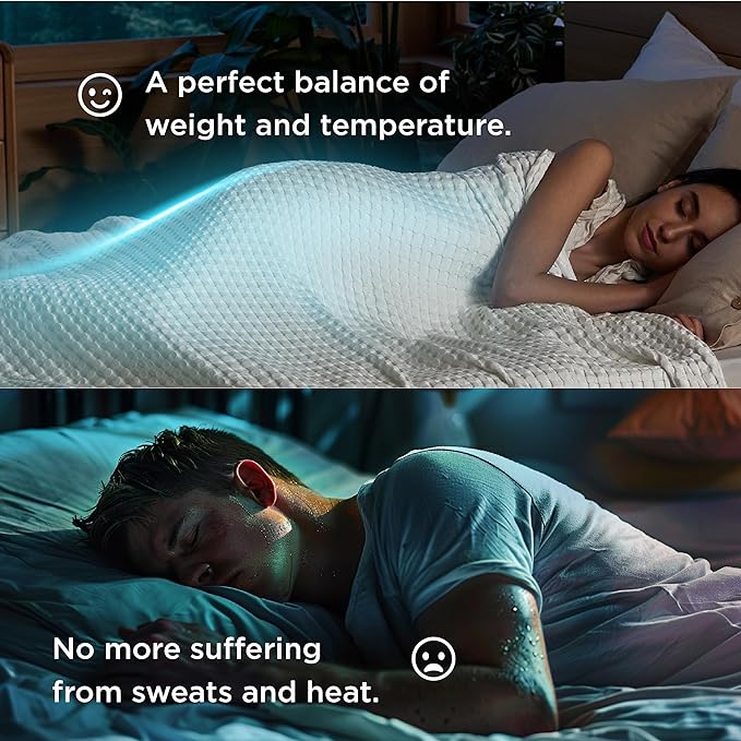 Bedsure Cooling Cotton Waffle King Size Blanket - Lightweight Breathable Summer Blanket of Rayon Derived from Bamboo for Hot Sleepers, Luxury Throws for Bed, Couch and Sofa, Fog Blue, 104x90 Inches