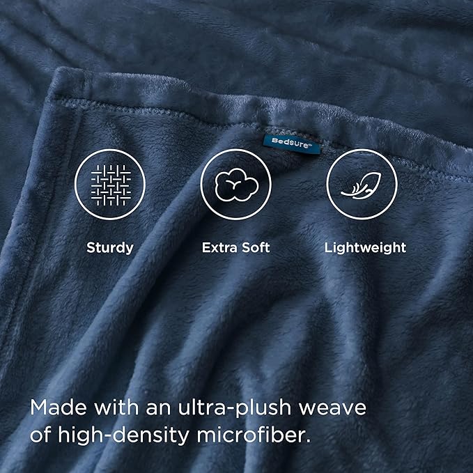 Bedsure Fleece Throw Blanket Mineral Blue - 300GSM Blankets for Couch, Sofa, Bed, Soft Lightweight Plush Cozy Throws for Toddlers, 50x60 inches