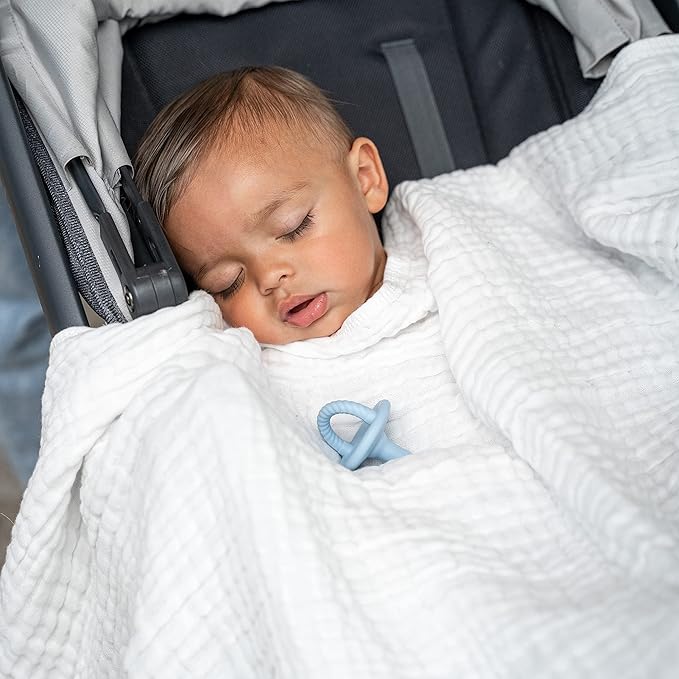 Comfy Cubs Muslin Baby Blanket - Soft, Lightweight, 6-Layer Cotton Swaddle Blankets for Newborns, Infants & Toddlers - 40" x 40" Large, Breathable & Versatile for Sleeping & Tummy Time - White
