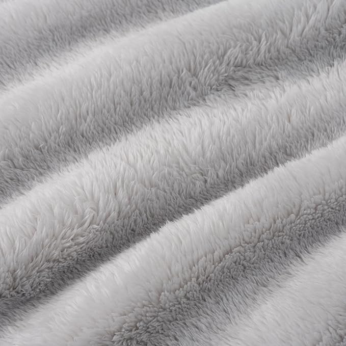 Berkshire Blanket Classic Extra-Fluffy™ Plush Blanket King Size, Soft Fuzzy Fluffy Long Hair Blanket for Couch Sofa Bed, Microchip, 90x108 Inches