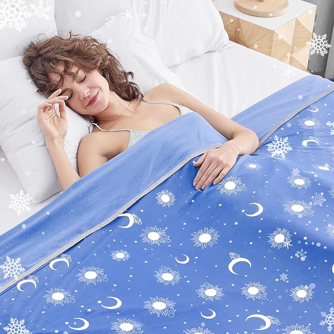 inhand Cooling Blanket King Size (90"x108") - Cooled Blankets for Hot Sleepers Lightweight Breathable Summer Blanket for Sleeping Night Sweats to Keep Cool in The Heat -Midnight Blue