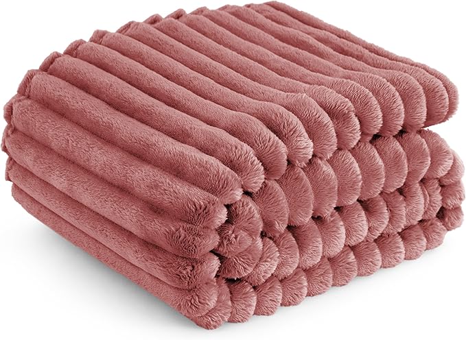Bedsure Brick Dust Fleece Throw Blanket for Couch - GentleSoft Cozy Soft Blankets for Women, Cute Small Throws for Girls, 50x60 Inches