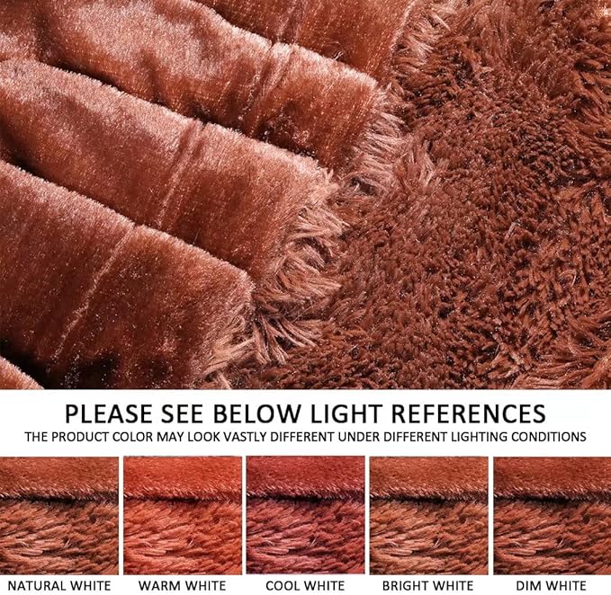 YUSOKI Brown Queen Faux Fur Blanket,2 Layers,90"x90" Without Pillows Big Soft Plush Fuzzy Large Warm Fluffy Throw Blanket for Bed
