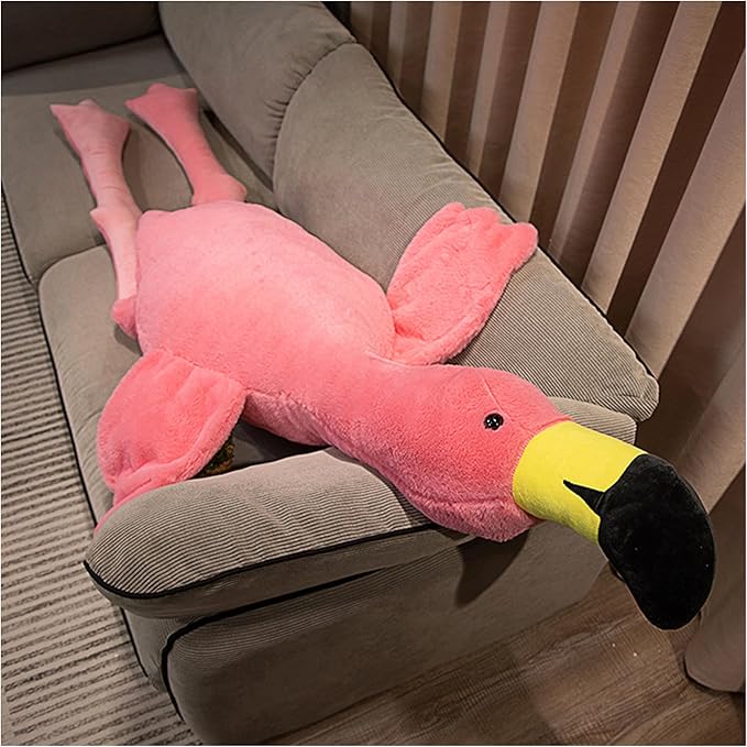 Giant Flamingo Stuffed Animal 70.87in Large Flamingo Plush Pillow Cute Soft Big Long Cuddly Plushie for Kids Adults Birthday Festival Gift Bed Home Decor Cushion Pink