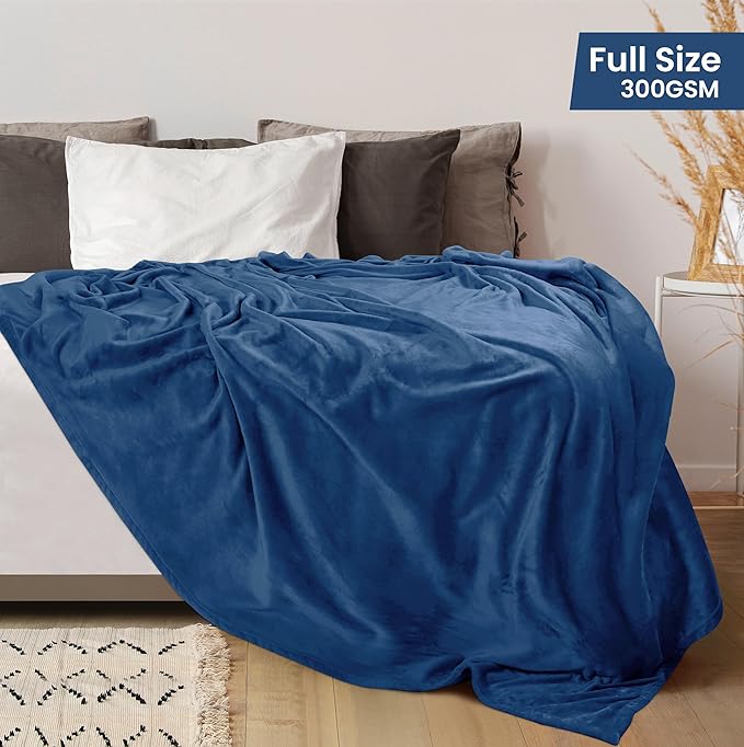 Utopia Bedding Fleece Blanket Full Size Royal Blue 300GSM Luxury Fuzzy Soft Anti-Static Microfiber Bed Blanket (90x84 Inch)