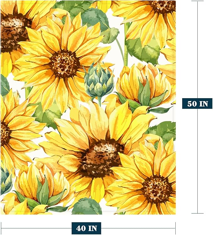 Neatee Living Sunflower Throw Blanket for Kids Small Spring Summer Floral Blanket Girls Boys Child Baby Bed Soft Fuzzy Plush Fleece Blanket Yellow Flower Couch Sofa Decorative Blanket 40x50