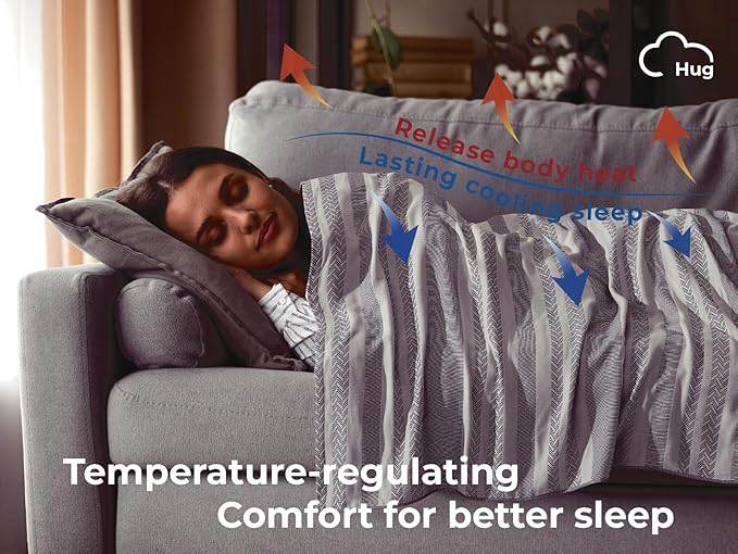 King Size Blanket for Bed-50% Rayon Derived from Bamboo & 50% Cotton Breathable Cooling Blanket for Hot Sleepers,Lightweight and Soft for Summer,Navy,104x90 inches