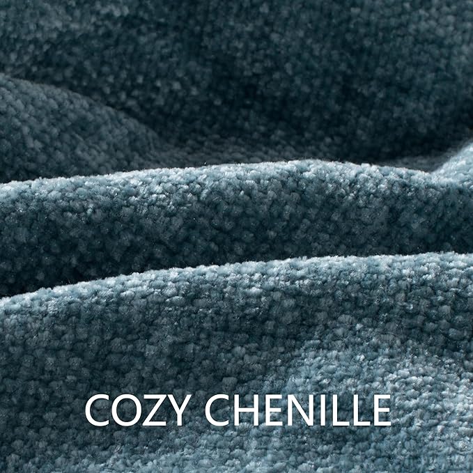 Chenille Throw Blanket for Couch 60"X 80" Twin, Soft Cozy Throws with Fringe Tassel for Bed Sofa Chair Cover, Lightweight Knitted Decorative Boho Blankets for Living Room, Dusty Blue