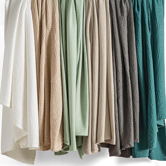 PHF Lightweight Waffle Weave Blanket Queen Size, Breathable & Ultra Soft, 90"x 90" Soft & Cozy Thin Blanket, Perfect for Summer & Hot Sleepers, Bed, Home Decor - Sage Green