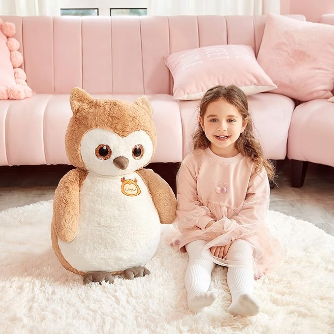 IKASA Giant Owl Stuffed Animal Plush Toy,23" Large Cute Jumbo Soft Toys,Huge Big Size Plushy Oversized Plushie,Gifts for Kids