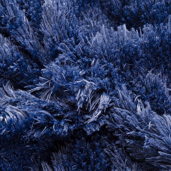 YUSOKI Twin Size Faux Fur Throw Blanket(Navy Blue,60" x 80"),Whithout Pillows,Winter Lightweight Plush Fuzzy Soft Cozy Microfiber Comfy Bed Blanket for Women Kids Girls Couch Sofa Washable
