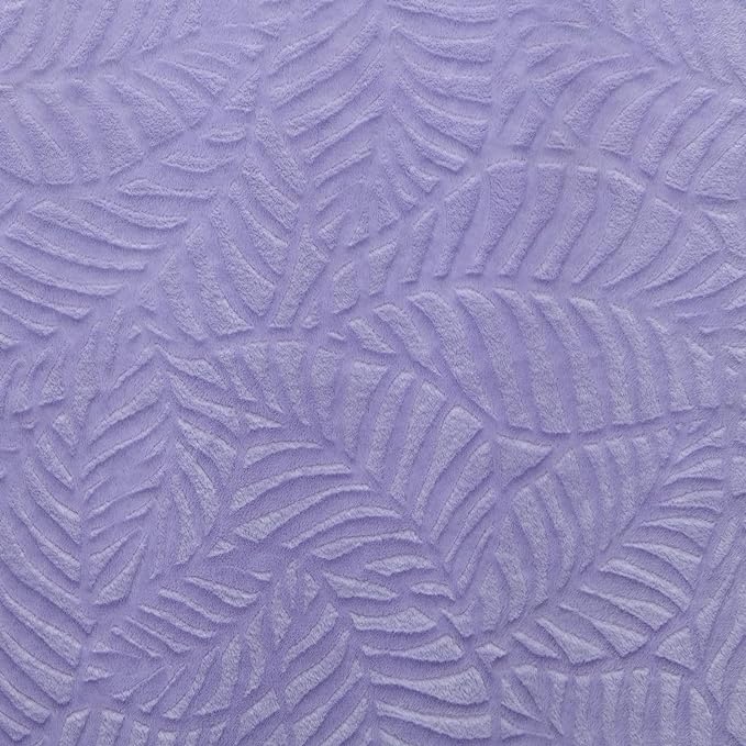 SOCHOW Super Soft Flannel Fleece Throw Blanket, Lightweight Cozy Warm Leaves Textured Plush Blanket for Bed Couch Sofa, 50 x 60 Inches, Lilac