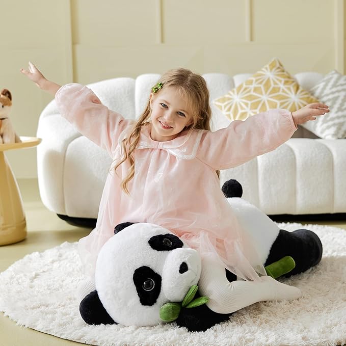 IKASA Giant Panda Stuffed Animal Plush Toy,Big Large Jumbo Soft Toys,30" Huge Size Cute Fluffy Plushy Fat Oversized Plushie,Gifts for Kids