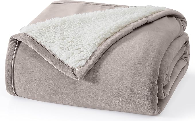 UGG Bliss Throw Blanket Plush Soft Fleece Fluffy Blankets for Bed or Couch Oversized Warm Reversible Machine Washable Medium Weight Home Decor Giftable Throw, 50-inch x 70-inch, Oyster Brown