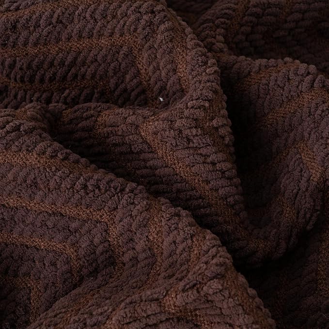 BATTILO HOME Dark Brown Throw Blanket for Couch, Super Soft Cozy Warm Chocolate Throw for Twin Bed, Living Room Chair Bed Sofa Home Decor, 60" x 80"