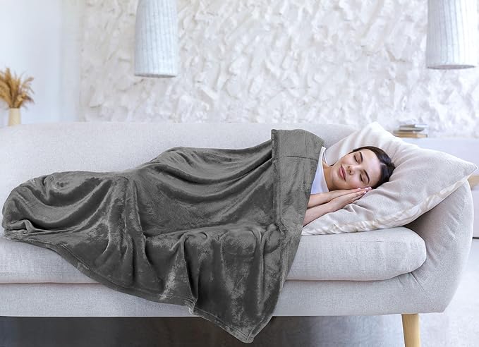 Utopia Bedding Fleece Blanket Full Size Grey 300GSM Luxury Fuzzy Soft Anti-Static Microfiber Bed Blanket (90x84 Inch)
