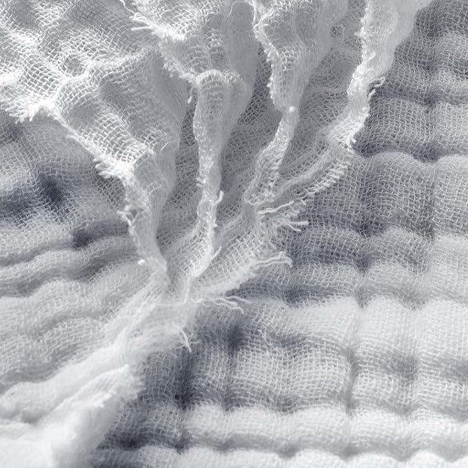 Carriediosa 100% Cotton Muslin Throw Blanket 66" X 90" Twin XL Size,4-Layers Summer Gauze Throws for Bed Couch,Soft Lightweight Breathable Linen Blankets Bedspread for Adults All Season,Grey