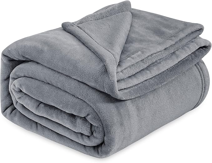 Bedsure Fleece King Size Blankets for Bed Grey - Soft Lightweight Plush Cozy Fuzzy Luxury Warm Winter Blanket Microfiber, 108x90 inches