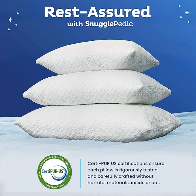 Snuggle-Pedic Body Pillow for Side Sleepers for Adults - Full Body Maternity Pillow Support Legs, Belly & HIPS - Shredded Memory Foam & Cooling Pregnancy Pillow Cover 20x54 Gray