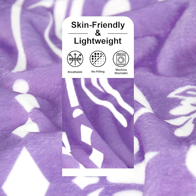 50th Birthday Gifts for Her Him, 50th Birthday Blanket for Women Men, Happy 50 Year Old 1975 Birthday Gift Throw Blanket Purple 50"X60", Gift for Turning 50 Birthday Woman Decorations