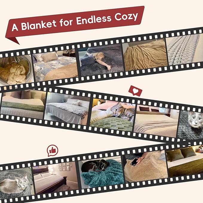 PHF Ultra Soft Flannel Fleece Blanket Queen Size, Lightweight 3D Jacquard Fleece Blanket, No Shedding, No Pilling, Luxury 340GSM Aesthetic Fluffy Cozy for Bed Room Decor, 90"x90", Sage Green