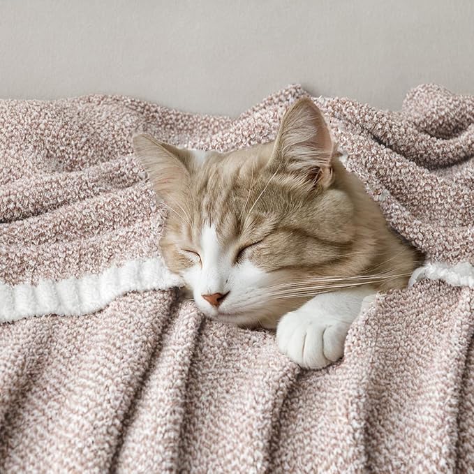 MIULEE Taupe Super Soft Throw Blanket for Couch, Cozy Fluffy Warm Throws Knit Blankets for Sofa, Bed, Chair, Living Room, Camping, Picnic, 50 x 60 inch