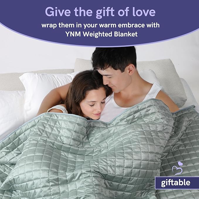 YnM Cooling Weighted Blanket for Adults, 40lbs Heavy Bed Throw Comforter with 100% PE Fabric, Ideal for Hot Sleepers or Summer Days(88x104 Inches for Queen/King Bed, 40 Pounds, Green)
