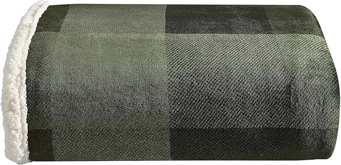 Eddie Bauer - Blanket, Super Soft Reversible Sherpa & Brushed Fleece Bedding, Throw Blankets for Couch, Ideal for Lounging (Pine Plaid)