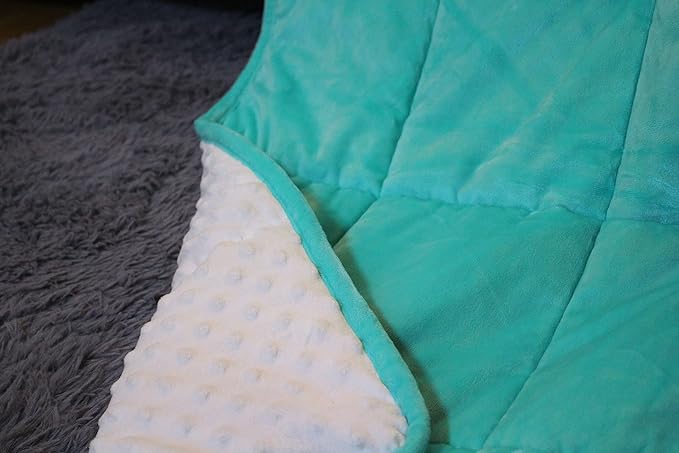 ALANSMA Reversible Weighted Blanket for All Season, Luxury Velvet, Warm and Cool, Adult 10Lb Weighted Blanket, Enjoy Sleeping Anywhere(Green, 48''x72''10lbs)