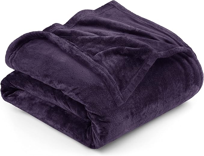 Utopia Bedding Fleece Blanket Full Size Purple 300GSM Luxury Fuzzy Soft Anti-Static Microfiber Bed Blanket (90x84 Inch)