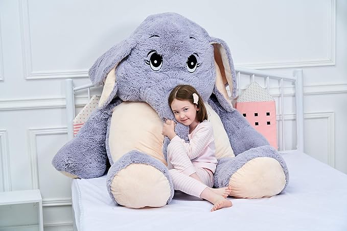 IKASA Giant Elephant Stuffed Animal Plush Toys Gifts (Gray, 72 inches)