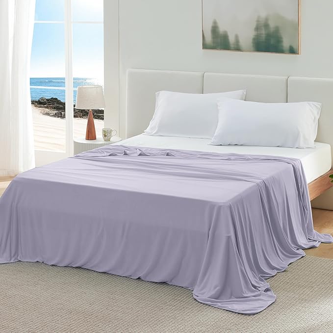 Bedsure Purple Cooling Blanket for Hot Sleepers - Summer Cold Throw Blanket for Bed, Arc-Chill Lightweight Summer Bedding, Cool Thin Ice Cold Cooled Throws with Rayon Derived from Bamboo, 50x70