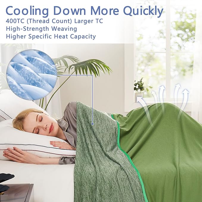 TOPCEE Cooling Blanket(60"x90" Twin Size) for Night Sweats, Absorbs Heat to Keep Adults, Children Cool on Warm Nights