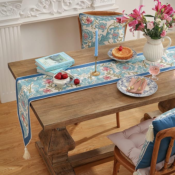 patdrea Linen Leopard Animal Table Runner Farmhouse for Home Kitchen Dining Decor Parties Family Dinners Christmas 12"x 71"