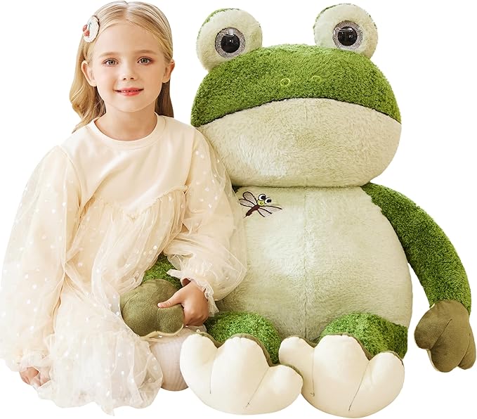 EARTHSOUND Giant Frog Stuffed Animal Plush Toy,30 inches Large Jumbo Cute Soft Toys,Big Size Huge Oversized Fat Plushie,Gifts for Kids Girls Boys Girlfriend