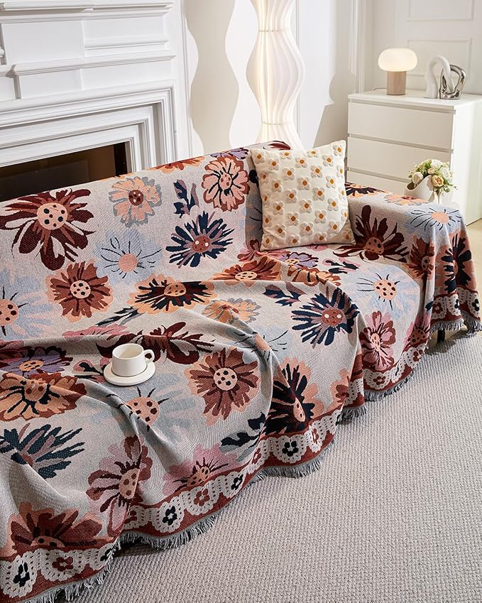 AIVIA Couch Cover Sheet Blanket, Oversized Covers for 3 Cushion Sofa, Extra Large RV Furniture Decoration Throws Recliner Slipcovers, L-Shape U-Shaped Sectional Protector for Cats Dogs Washable