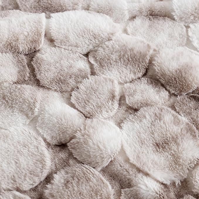 50x70 Inches Ultra-Soft Fuzzy Faux Fur Plush Throw Blanket - Thick, Warm Sherpa for Couch, Sofa, Bedroom, Camping - Decorative Blanket for Cozy Warmth,680 GSM Cloud Brown Tie Dye