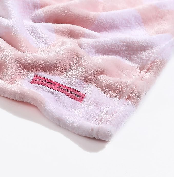 Betsey Johnson - Throw, Ultra-Soft Plush Blanket, Use for Couch, Bed, or Lounges, Dorm Essentials (Dotted Heart Pink, 50" x 70")
