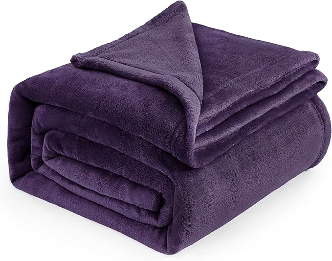Bedsure Fleece Blankets Queen Size Purple - Bed Blanket Soft Lightweight Plush Fuzzy Cozy Luxury Microfiber, 90x90 inches