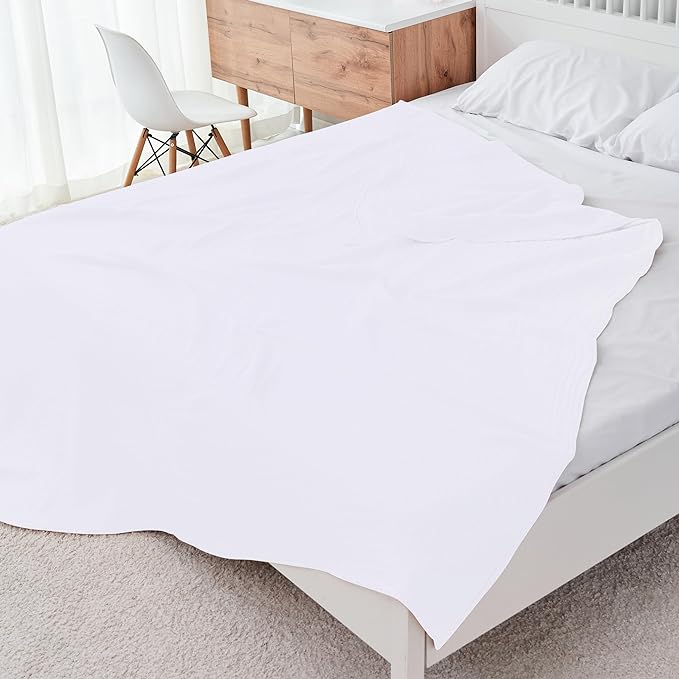 Cosy Family 100% Cotton Muslin Bed Blanket - Breathable & Lightweight, 55x80 Inches, White