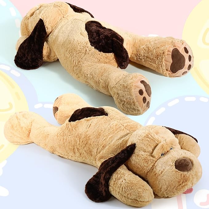 HyDren 55 Inch Giant Puppy Dog Stuffed Animal Large Plush Pillow Soft Huge Toy for Boys Girls Adults Birthday Holiday Presents