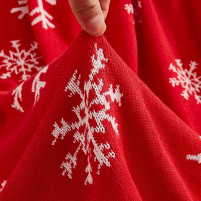 NTBAY 100% Cotton Cable Knit Throw Blanket for Couch (51"x 67"), Super Soft Warm Knitted Throw Blanket for Bed, Sofa, Chair - Extra Cozy, Machine Washable, Comfortable Home Decor, Red and White