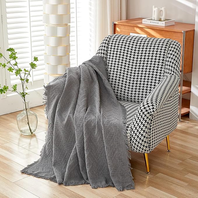 AIVIA Chair Single Seat Cover Sheet Blanket Tablecloth, Throw Cushion Covers for Chairs, 1 Cushion Furniture Decor Slipcovers Protector for Dogs Cats Table Cloth Fabric Dark Gray