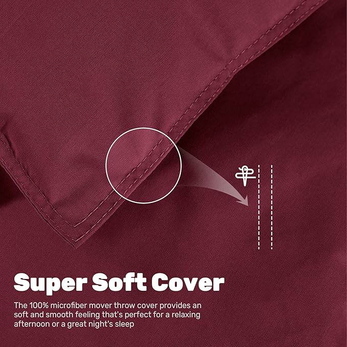 Soft Lightweight Down Blanket for Bed Sofa Couch Indoor and Outdoor Use, Warm and Fluffy Throw Blanket, Red, Queen Size (90"X88")